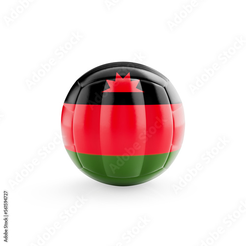 3D volleyball ball with Malawi national team flag isolated on white background - 3D Rendering
