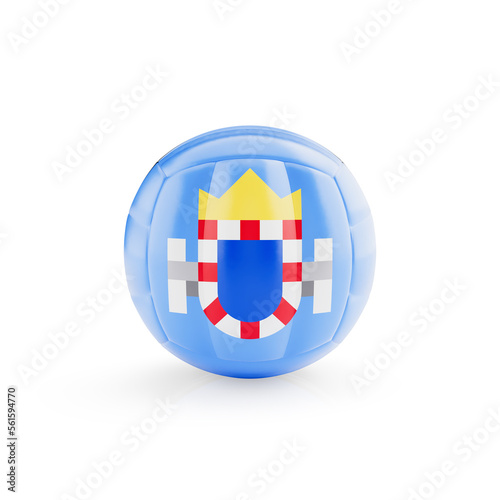 3D volleyball ball with Melilla national team flag isolated on white background - 3D Rendering