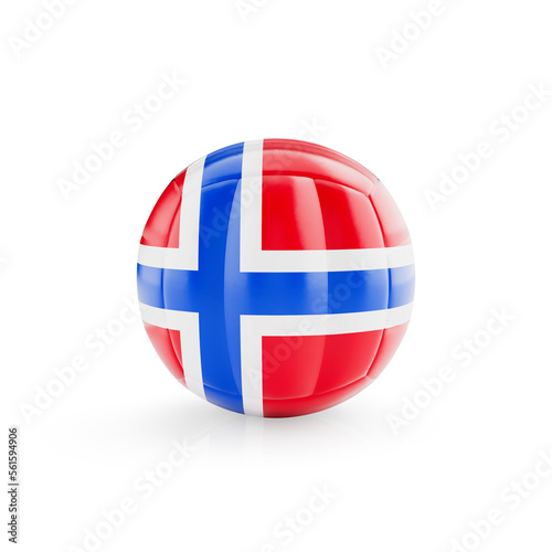 Free Download 3D volleyball ball with Norway national team flag isolated on white background - 3D Rendering - GFXLoad