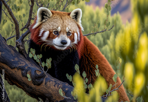 Wildlife Protography of The red panda,digital art,illustration,Design,vector,art photo