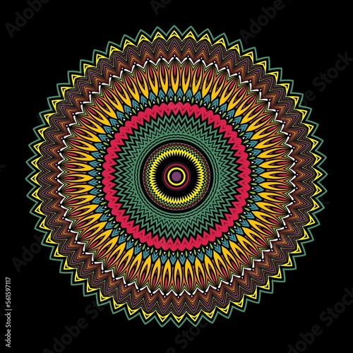 Mandala ornament ethnic decoration. Colorful design element for textile  fabric  frame and border  or fashion paper print.