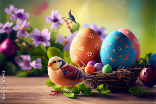 Happy eastereaster eggsholidays view holidays easter background, generative ai photo