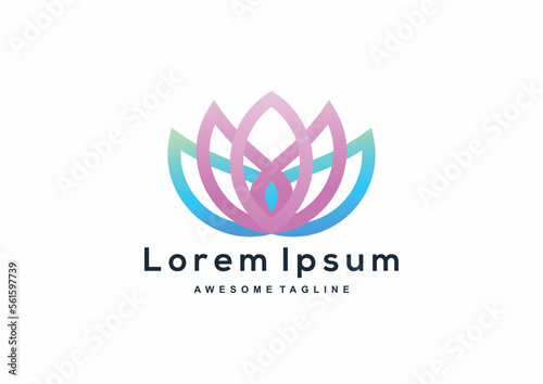 colorful lotus logo design inspiration vector © LOGTURNAL