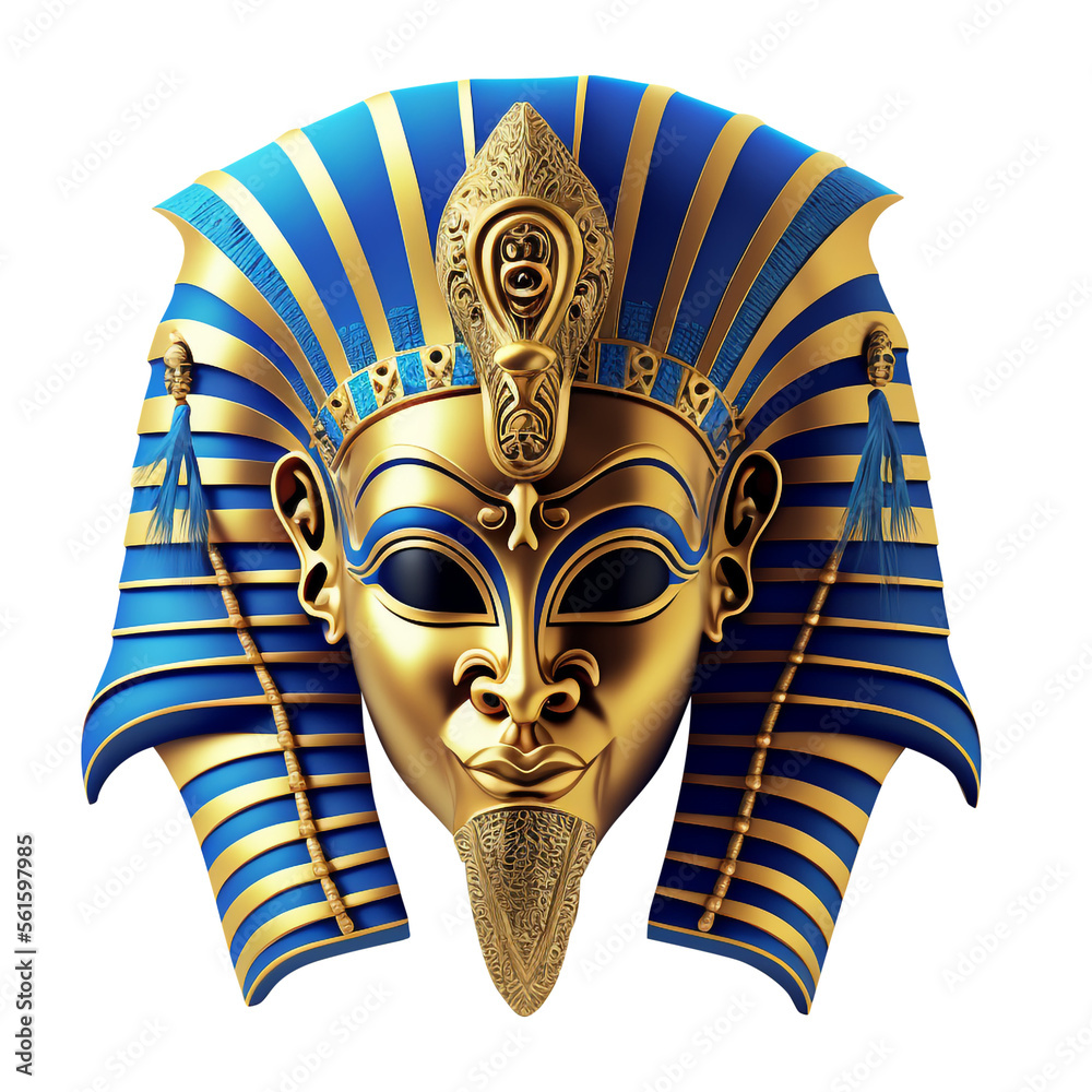 Egyptian farao mask isolated Stock Illustration | Adobe Stock