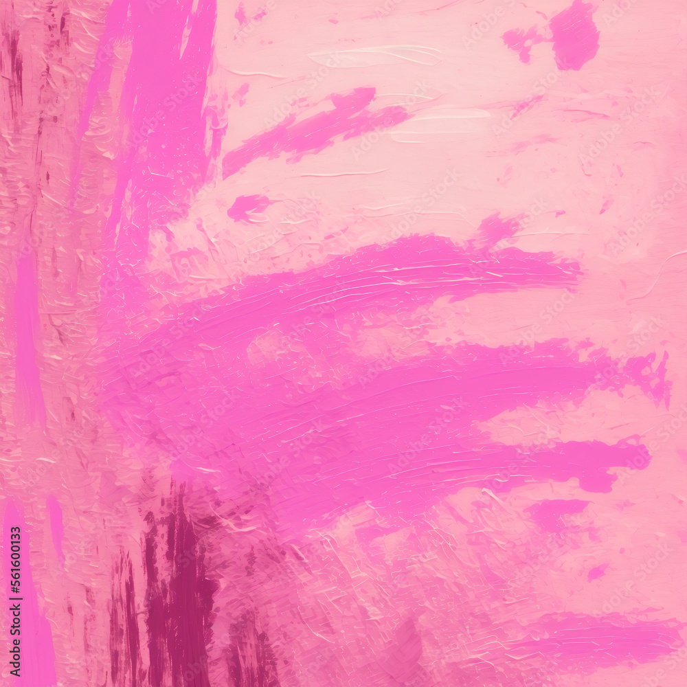 Bright pink background. Brush strokes, paint stains. Creative digital art. Illustration generated by AI