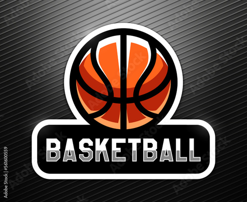 Basketball logo. Sport games. Sporting ball emblem. T shirt print.