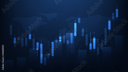 Economy and finance background concept. financial business statistics stock market candlesticks and bar chart