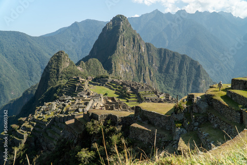 Machu Picchu Peru Landscape Overlook with Foreground