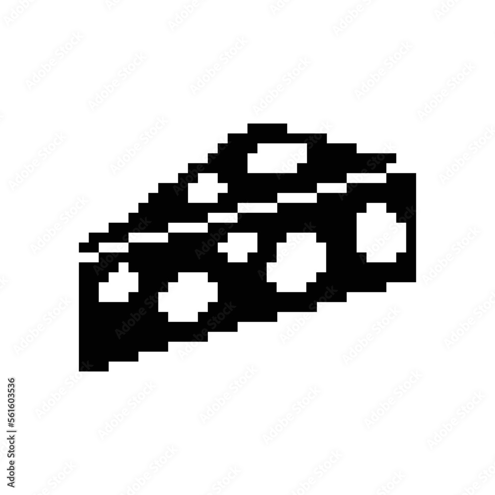 Fototapeta premium cheese icon 8 bit, pixel art food icon for game logo.
