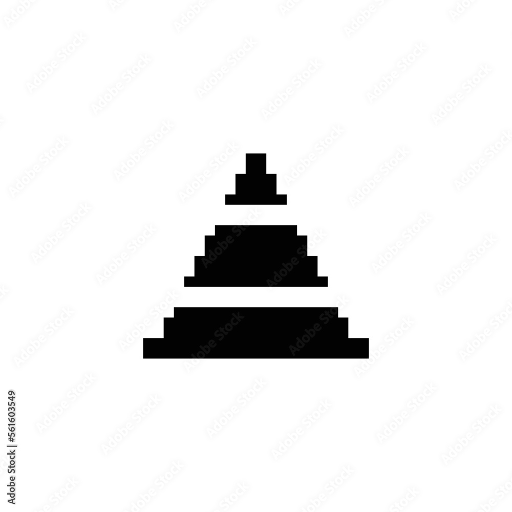 Traffic cone icon 8 bit, pixel art icon for game logo. Stock Vector ...