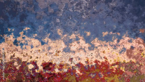 abstract animated twinkling stained background full HD seamless loop video - watercolor splotch liquid effect - color brown pink blue