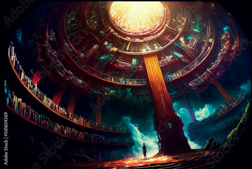 Ethereal Library - Fictitious Generated by Generative Ai photo