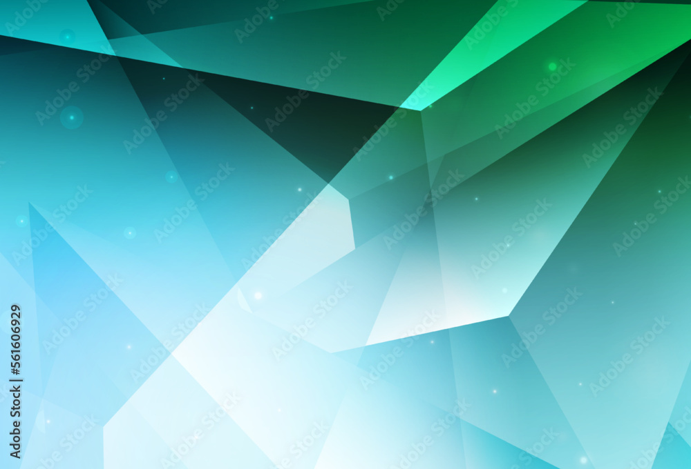 Obraz premium Light Green vector background with polygonal style.