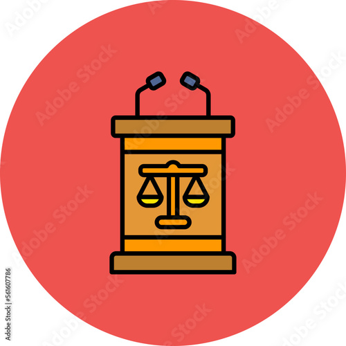 Tribune Multicolor Circle Filled Line Icon