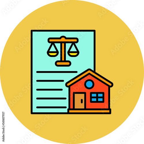 Property Law Multicolor Circle Filled Line Icon