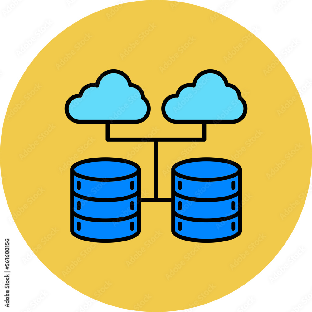 Cloud Database Multicolor Circle Filled Line Icon Cloud Database Multicolor Circle Filled Line Icon