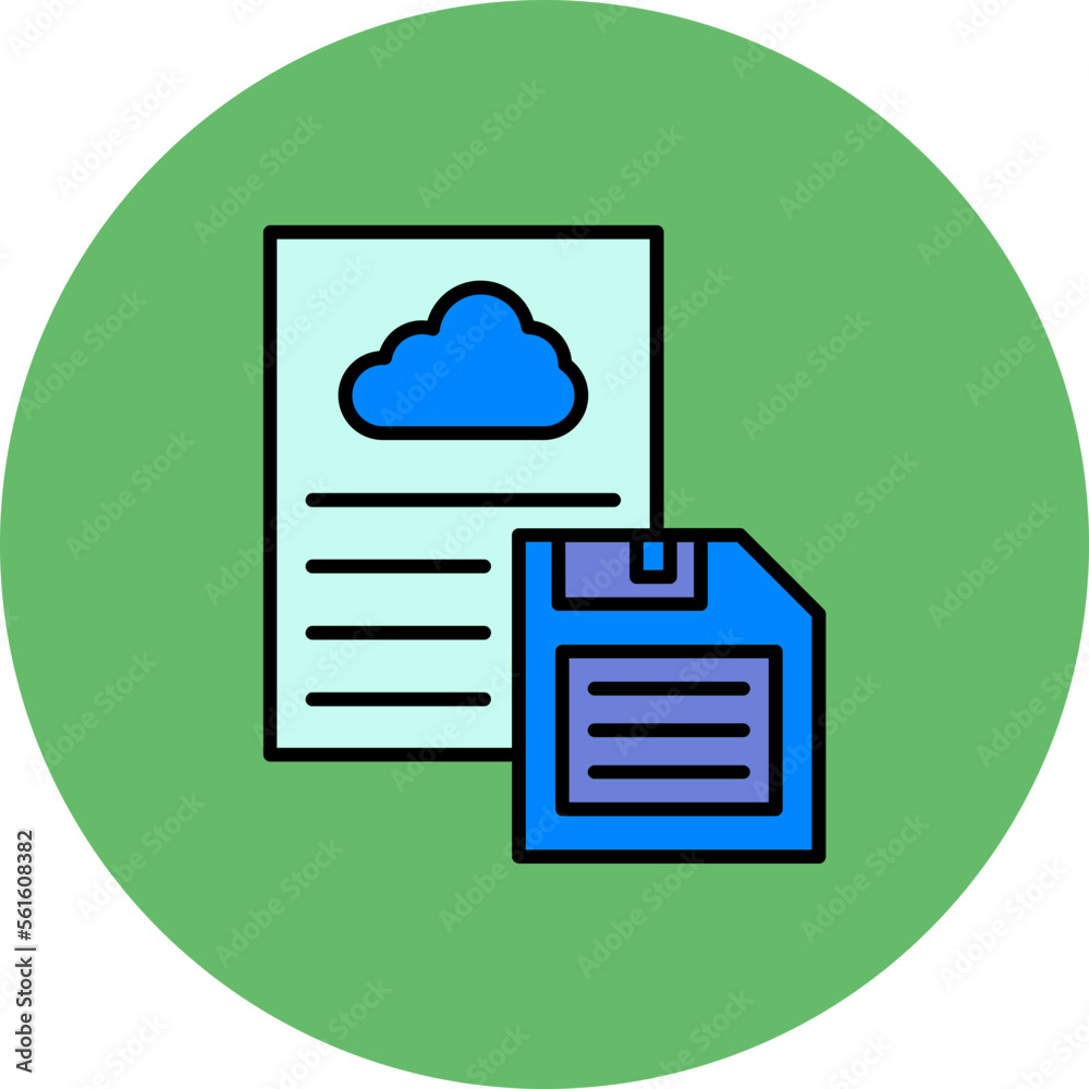 Save File Multicolor Circle Filled Line Icon Save File Multicolor Circle Filled Line Icon