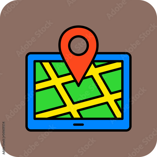 Location Multicolor Round Corner Filled Line Icon