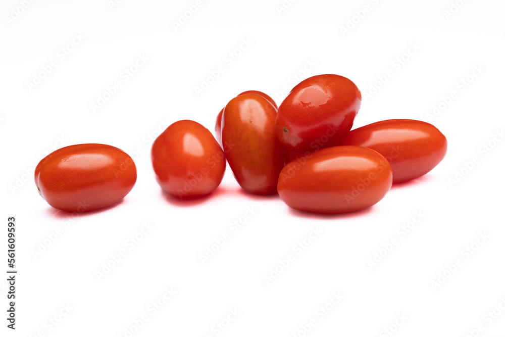 Grape tomatoes on the white background Grape tomatoes on the white background
