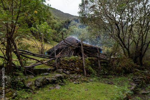 Wooden home along Inca trail to Machu Picchu