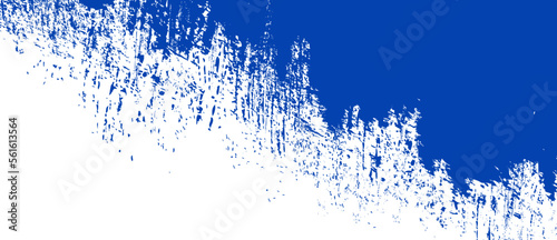 Navy blue brush stroke background. Blue ink splash on backdrop. Brush background for wallpaper, paint splatter template, dirt banner, watercolor design, dirty texture. Trendy brush background, vector