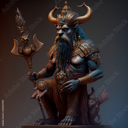 Ancient Sumerian mythology. Nanshe,ancient Sumerian mythological god. Created with Generative AI technology.