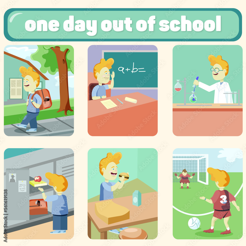 a set of illustrations one day a boy's school day a set of illustrations one day a boy's school day
