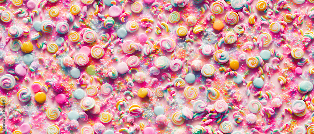 The seamless texture of candy land creates a mouthwatering and indulgent visual experience. Generative AI