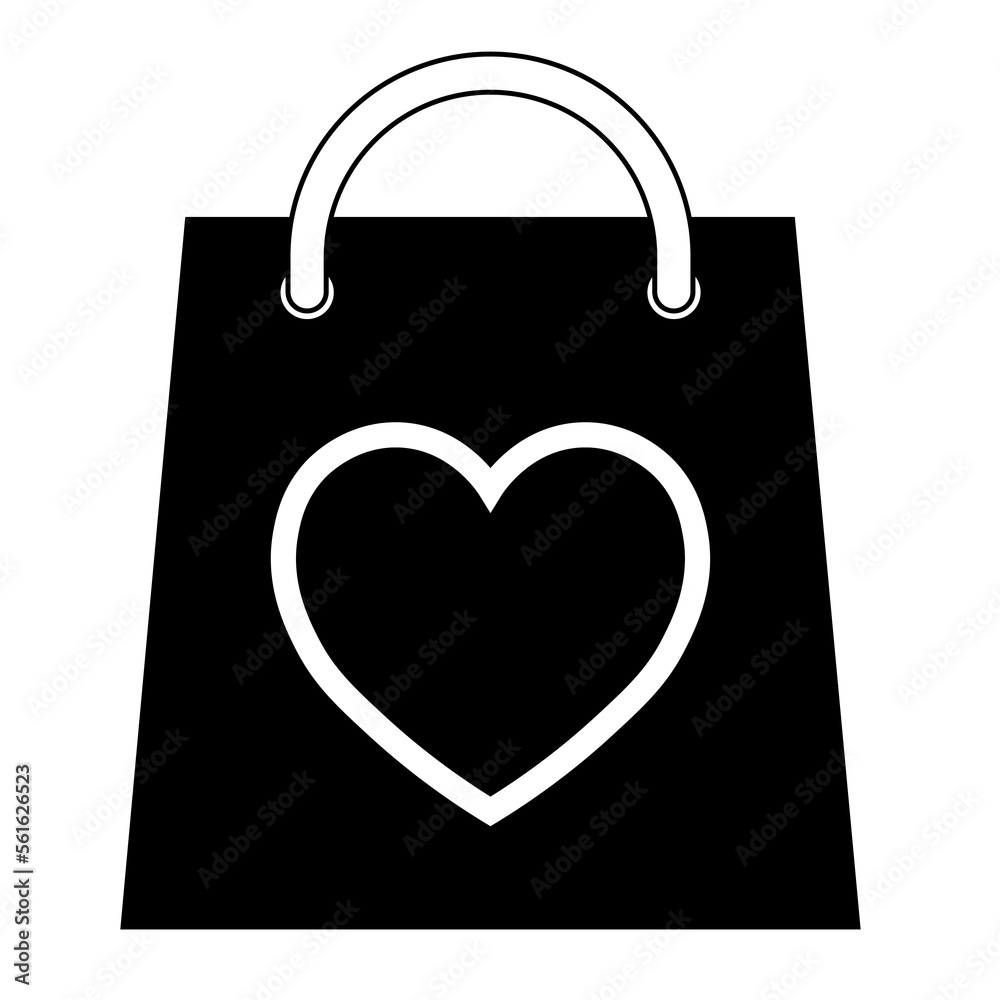 Simple illustration of package with heart icon for St. Valentines Day