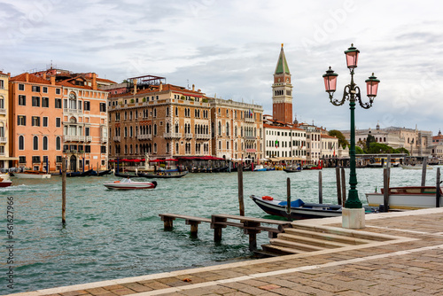 Grand canal and Campanile tower in Venice, Italy