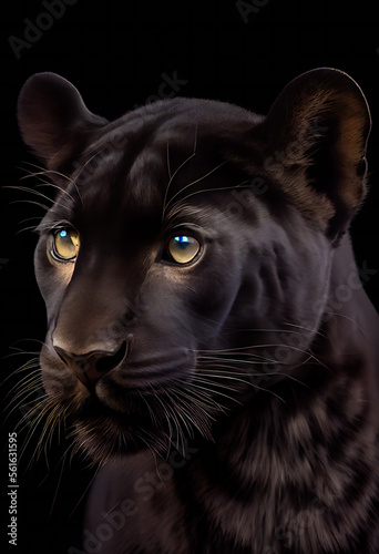 Black Panther. Generative AI. © EwaStudio