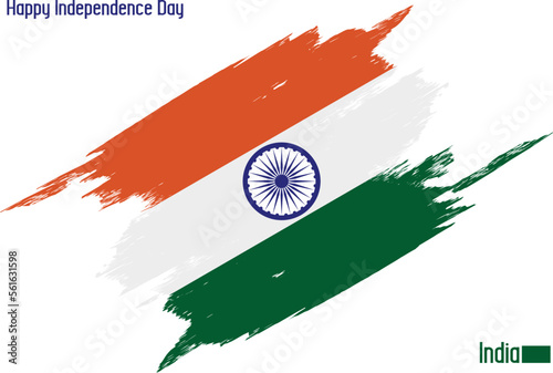 India National Flag Artistic Grunge Brush Stroke Concept Vector Design 