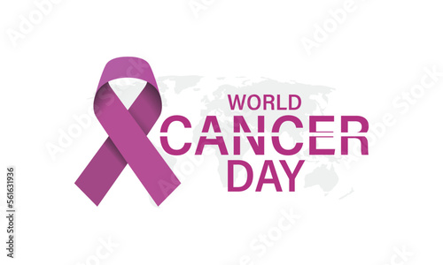 world cancer day campaign vector, purple color world cancer ribbon, world cancer day campaign theme