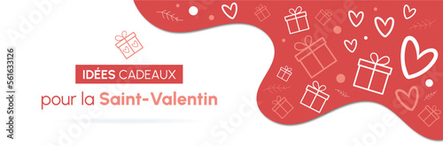 Idées cadeaux pour la Saint Valentin - Bannière - Titre et illustrations autour de la fête des amoureux