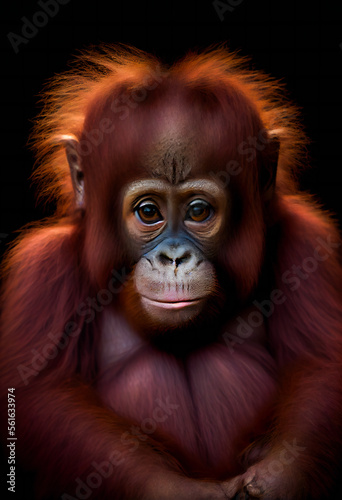 Little Orangutan. Generative AI.