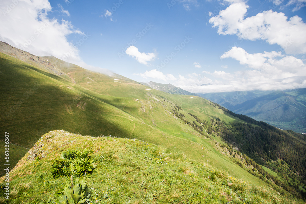 Naklejka premium magnificent view of Caucasus Mountains and sky