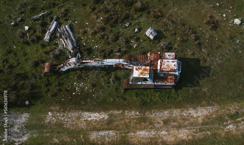 Rusty tractor countryside