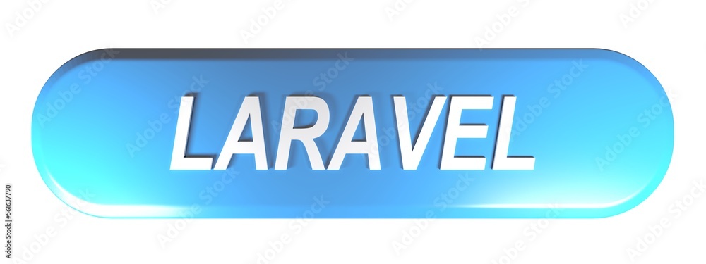 LARAVEL blue rounded rectangle web button - 3D rendering illustration LARAVEL blue rounded rectangle web button - 3D rendering illustration