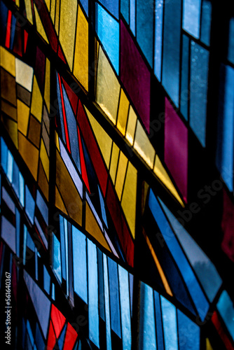 colorful abstract window with sharp shapes