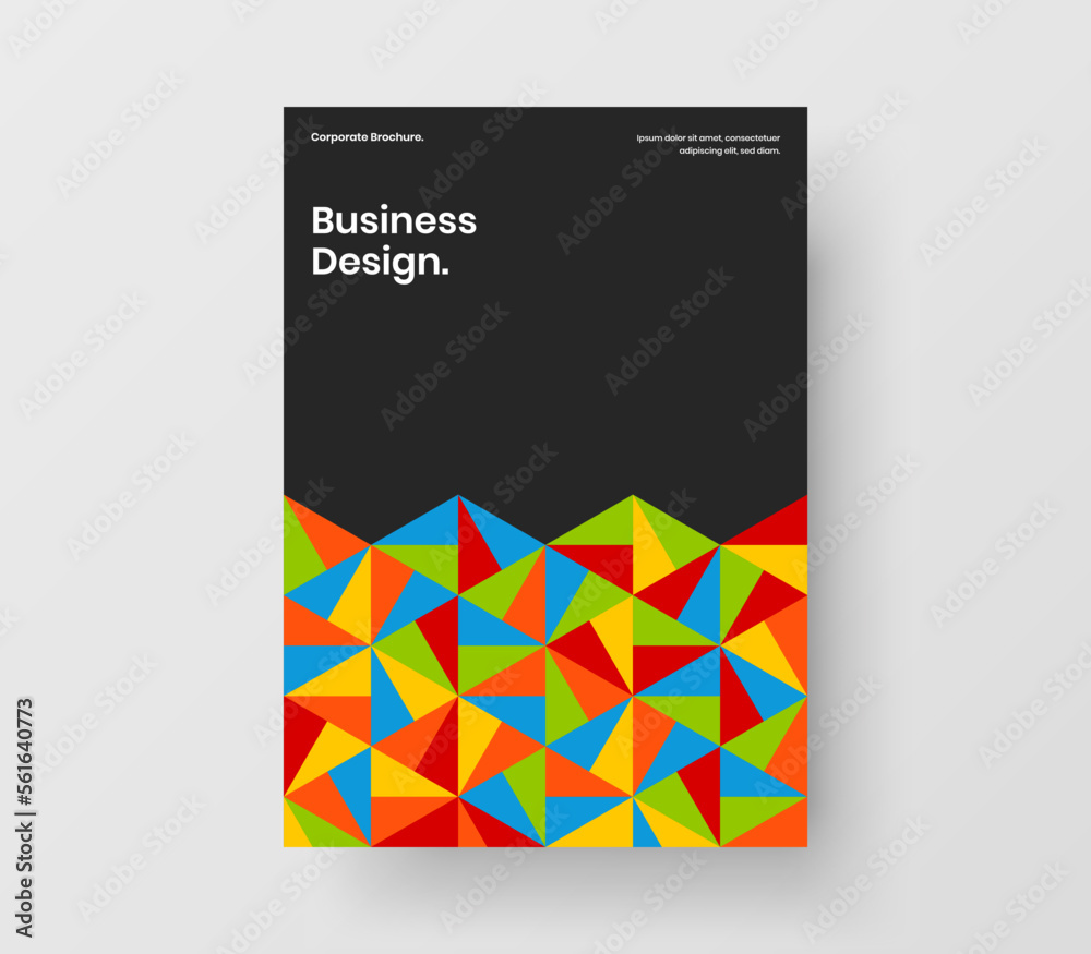 Minimalistic presentation A4 vector design template. Isolated mosaic pattern magazine cover concept. Minimalistic presentation A4 vector design template. Isolated mosaic pattern magazine cover concept.