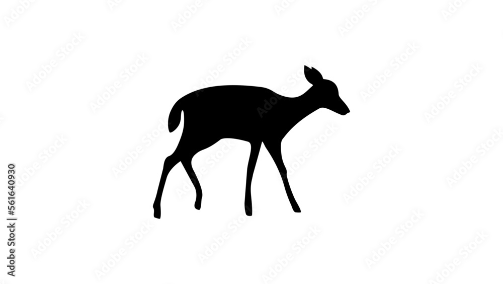 Baby roe deer silhouette