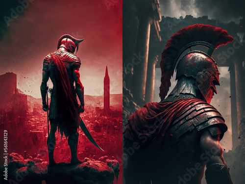 Stoic Roman Soldier warrior gladiator victorious in battle poster digital art  photo