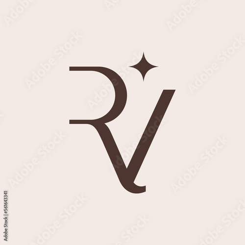 beauty fashion elegant monogram RV or VR