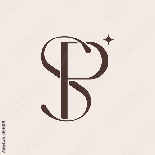 beauty fashion elegant monogram SP or PS