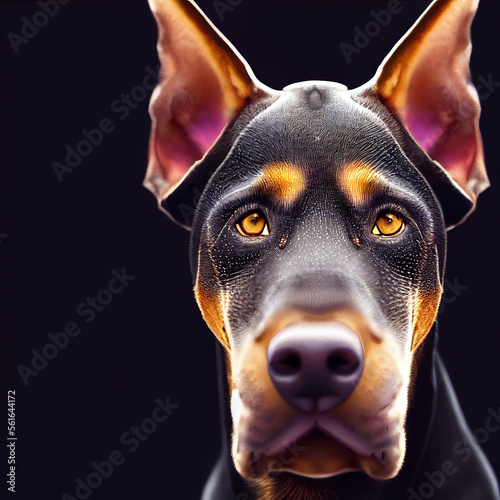portrait of a dog, doberman 