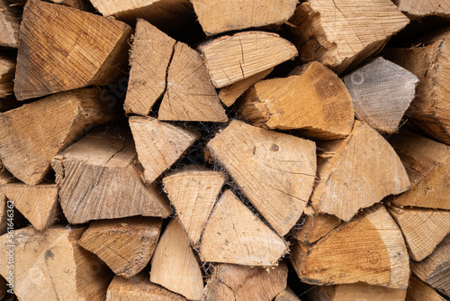 view of stacked loggs of fire wood
