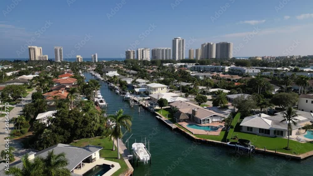 4K Aerial Drone Footage of Property Along the Florida Intracoastal Waterway