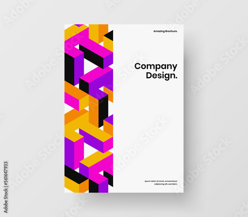Wallpaper Mural Minimalistic mosaic pattern company brochure layout. Original presentation vector design template. Torontodigital.ca