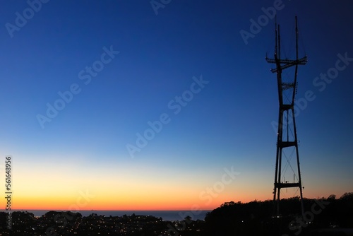 Sundown at Sutro Tower in San Francisco