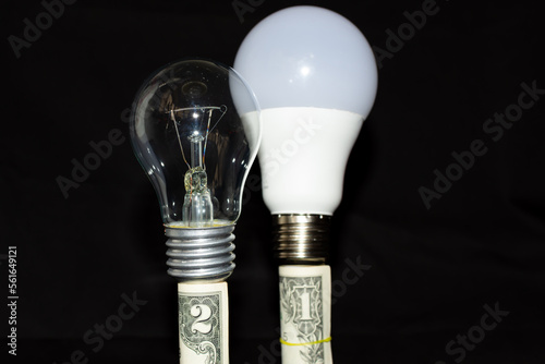 An energy-saving light bulb consumes less electricity than a traditional one.
